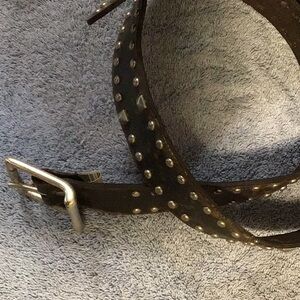 Lucky Brand, studded, leather belt, lightly worn, no imperfections, no hole wear